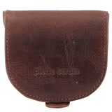 Pierre Cardin Italian Leather Coin Purse Genuine Wallet RFID Protection - Cognac