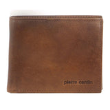 Pierre Cardin Mens Wallet RFID Blocking Genuine Italian Leather - Brown