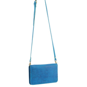 Pierre Cardin Womens Leather RFID Clutch Wallet Purse - Aqua Blue