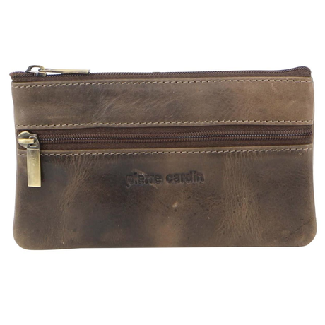 Pierre Cardin Womens Genuine Leather RFID Coin Purse Wallet - Mushroom