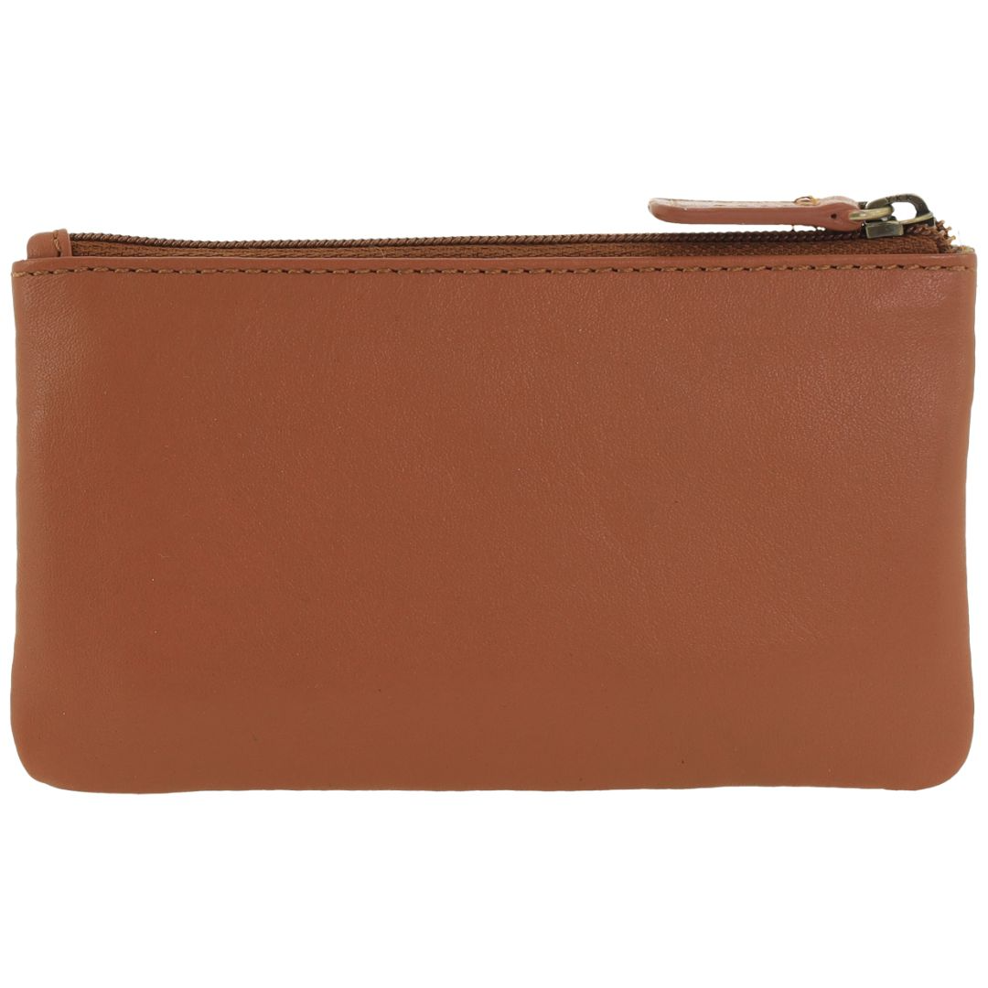 Pierre Cardin Ladies Womens Genuine Leather RFID Coin Purse Wallets - Tan