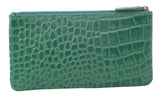 Pierre Cardin Womens Genuine Soft Italian Leather Wallet - Green/Croc