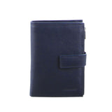 Pierre Cardin Ladies Womens Bi-Fold Italian Leather Credit Card Holder Wallet Purse - Denim