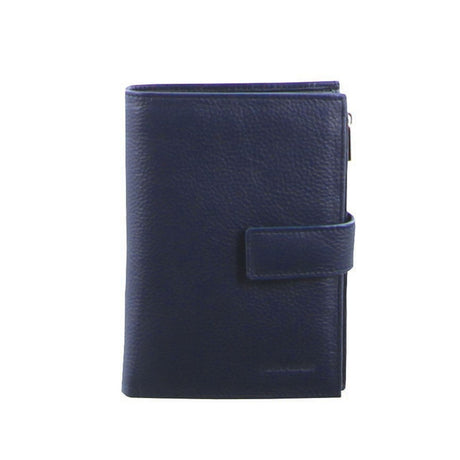 Pierre Cardin Ladies Womens Bi-Fold Italian Leather Credit Card Holder Wallet Purse - Denim
