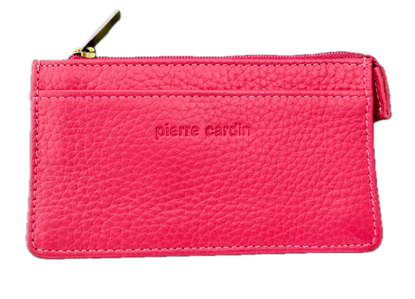 Pierre Cardin Womens Soft Italian Leather Coin Purse Holder Wallet - Hot Pink