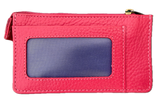 Pierre Cardin Womens Soft Italian Leather Coin Purse Holder Wallet - Hot Pink
