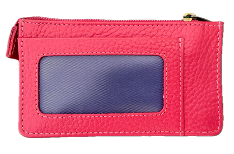 Pierre Cardin Womens Soft Italian Leather Coin Purse Holder Wallet - Hot Pink