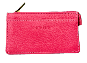 Pierre Cardin Womens Soft Italian Leather Coin Purse Holder Wallet - Hot Pink