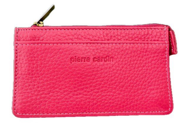 Pierre Cardin Womens Soft Italian Leather Coin Purse Holder Wallet - Hot Pink