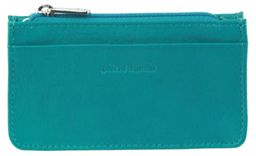 Pierre Cardin Womens Soft Italian Leather Coin Purse Holder Wallet - Turquoise