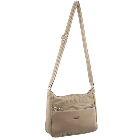 Pierre Cardin Nylon Cross Body RFID Slash Proof Travel Bag - Taupe