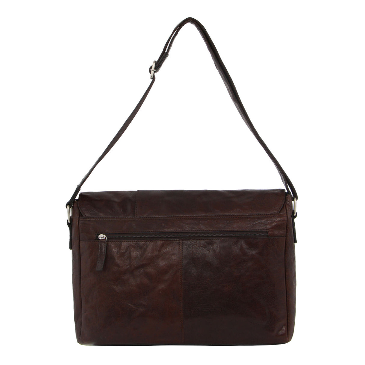 Pierre Cardin Rustic Leather Bag 15" Laptop Computer Messenger Business Travel - Brown