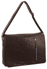 Pierre Cardin Rustic Leather Bag 15" Laptop Computer Messenger Business Travel - Brown