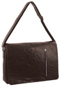 Pierre Cardin Rustic Leather Bag 15" Laptop Computer Messenger Business Travel - Brown