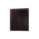 Pierre Cardin Mens Rustic RFID Leather Bi-Fold Wallet Card Holder - Brown