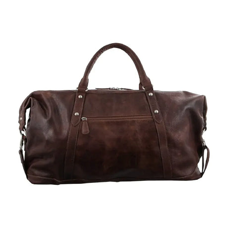 Pierre Cardin Rustic Leather Overnight Travel Bag - Chocolate (Business Trip)