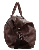 Pierre Cardin Rustic Leather Travel Business Trip Bag Overnight - Chocolate