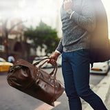 Pierre Cardin Rustic Leather Overnight Travel Bag - Cognac (Business Trip)