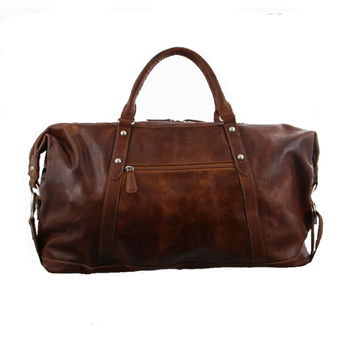 Pierre Cardin Rustic Leather Overnight Travel Bag - Cognac (Business Trip)