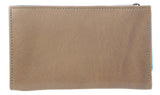 Pierre Cardin Italian Genuine Leather Ladies Summer Wallet- Turquoise/Taupe