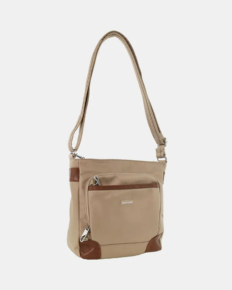 Pierre Cardin Nylon Crossbody Anti-Theft Shoulder Bag - Camel (Slash Proof)