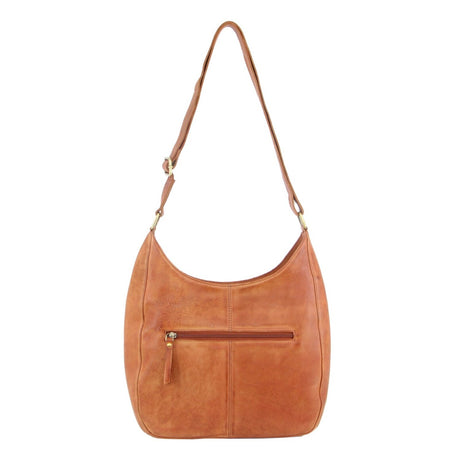 Pierre Cardin Womens Leather Perforated Cross-Body Bag - Cognac