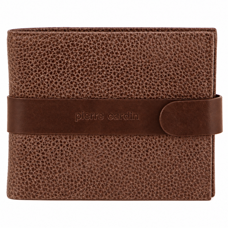 Pierre Cardin Mens RFID Leather Tab Wallet - Brown