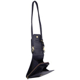Pierre Cardin Ladies Leather Cross Body Bag/Wallet Bag/Clutch Wallet Large Flap - Black
