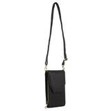 Pierre Cardin Ladies Leather Cross Body Bag/Wallet Bag/Clutch Wallet Large Flap - Black