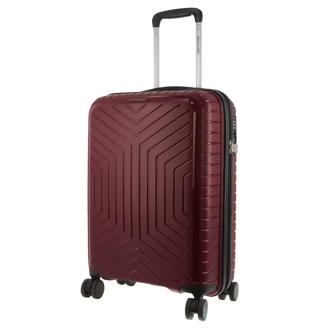 Pierre Cardin 3pc Hardshell Superlight Luggage Set 20/24/28" - Burgundy/White (Travel Suitcases)