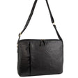 Pierre Cardin Crumpled Leather 15" Laptop Computer Bag - Black