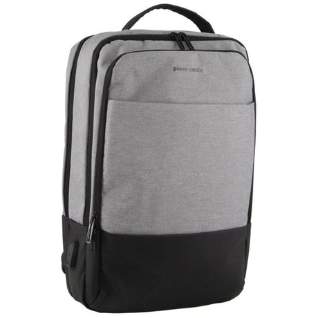 Pierre Cardin Mens Travel & Business Backpack - Grey/Black (Harvard)