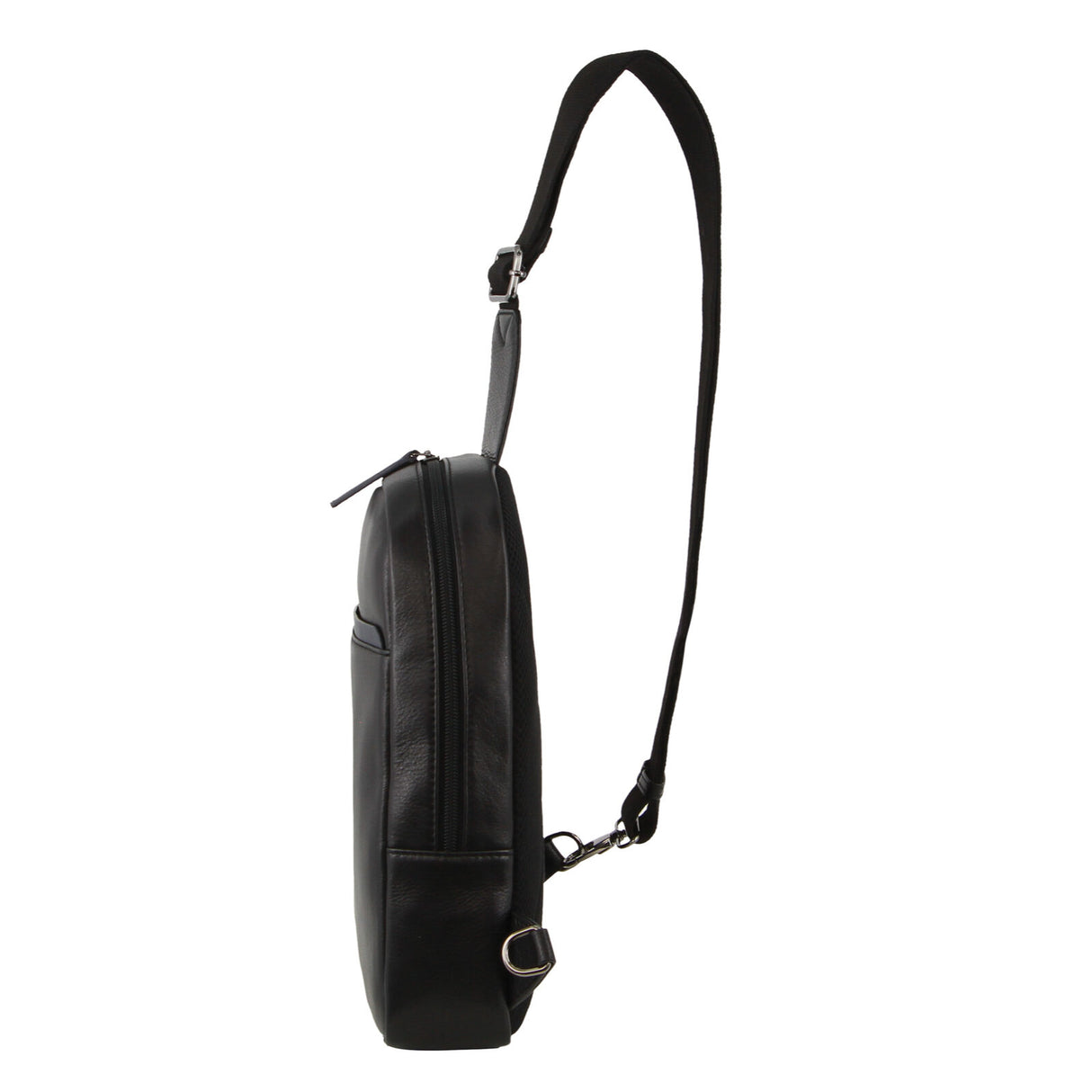 Pierre Cardin Mens Leather Crossbody Bag - Black/Navy (w/ Shoulder Strap)