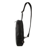 Pierre Cardin Mens Leather Crossbody Bag - Black/Navy (w/ Shoulder Strap)