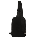 Pierre Cardin Mens Leather Crossbody Bag - Black/Navy (w/ Shoulder Strap)