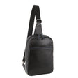 Pierre Cardin Mens Leather Crossbody Bag - Black/Navy (w/ Shoulder Strap)