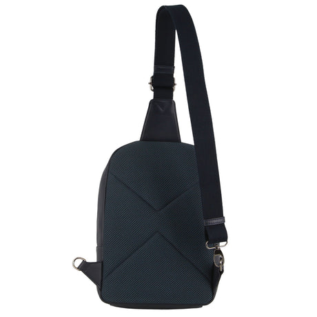 Pierre Cardin Mens Leather Crossbody Bag - Navy/Black (w/ Shoulder Strap)