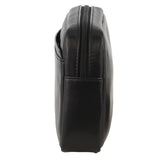 Pierre Cardin Mens Leather Travel Organizer Bag - Black/Navy