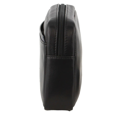 Pierre Cardin Mens Leather Travel Organizer Bag - Black/Navy