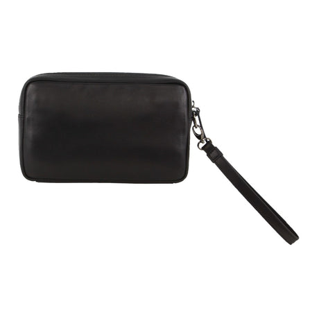Pierre Cardin Mens Leather Travel Organizer Bag - Black/Navy