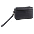 Pierre Cardin Mens Leather Travel Organizer Bag - Navy/Black
