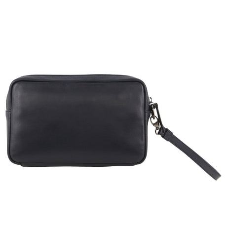 Pierre Cardin Mens Leather Travel Organizer Bag - Navy/Black