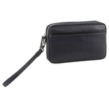Pierre Cardin Mens Leather Travel Organizer Bag - Navy/Black