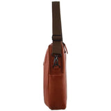 Pierre Cardin Mens Italian Leather Computer Laptop Bag in Cognac