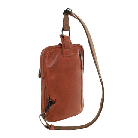Pierre Cardin Mens Leather Crossbody Bag - Cognac
