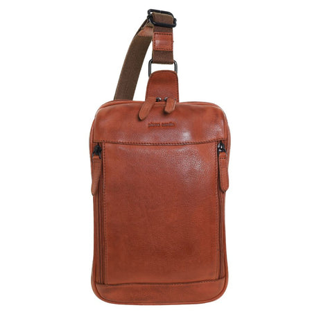 Pierre Cardin Mens Leather Crossbody Bag - Cognac