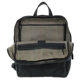 Pierre Cardin Mens Leather Sleek Backpack Bag - Black (w/ Laptop Compartment)