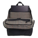 Pierre Cardin Mens Leather Sleek Backpack Bag - Black (w/ Laptop Compartment)
