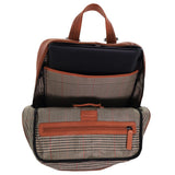 Pierre Cardin Mens Leather Sleek Backpack Bag - Cognac (w/ Laptop Compartment)