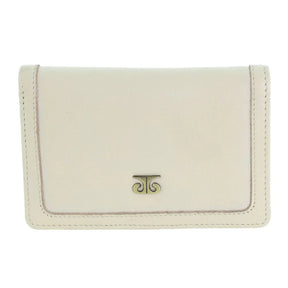 Pierre Cardin Ladies Leather Snap Button Bi-Fold Wallet - Bone